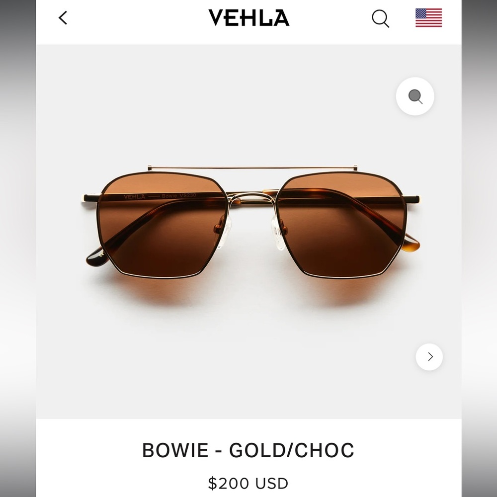 Vehla sunglasses, BOWIE - GOLD/CHOC